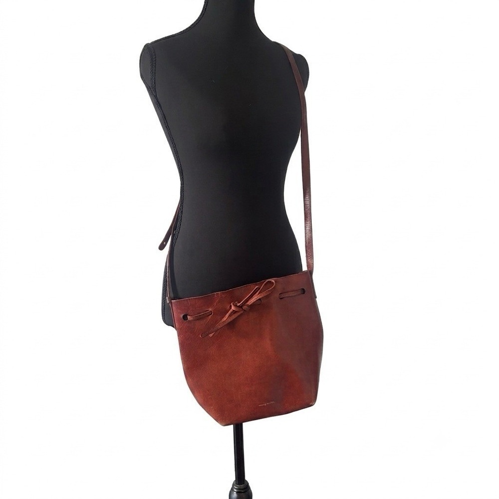 Mansur Gavriel Bucket Bag Leather Cognac Tan Made In Italy~FLAWS AS IS NO RETURN